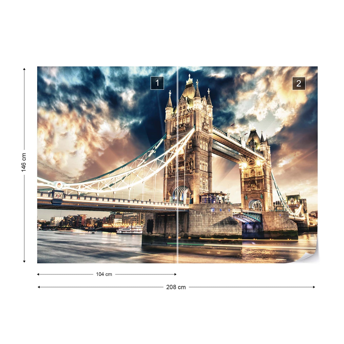 City London Tower Bridge Photo Wallpaper Wall Mural - USTAD HOME