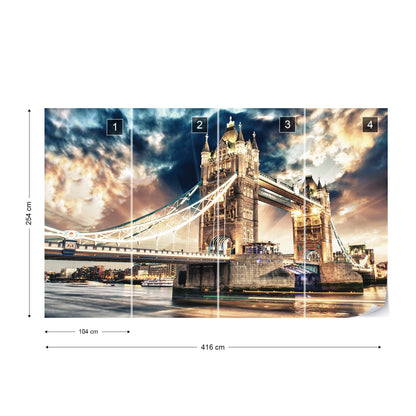 City London Tower Bridge Photo Wallpaper Wall Mural - USTAD HOME