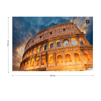 Colosseum Rome Sunset Photo Wallpaper Wall Mural - USTAD HOME