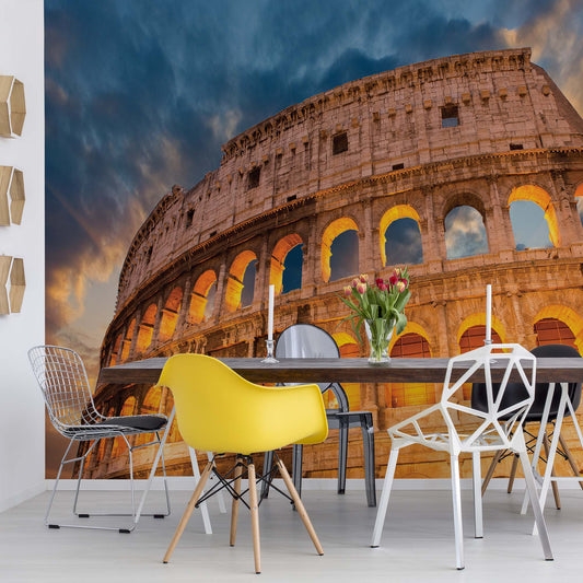 Colosseum Rome Sunset Photo Wallpaper Wall Mural - USTAD HOME