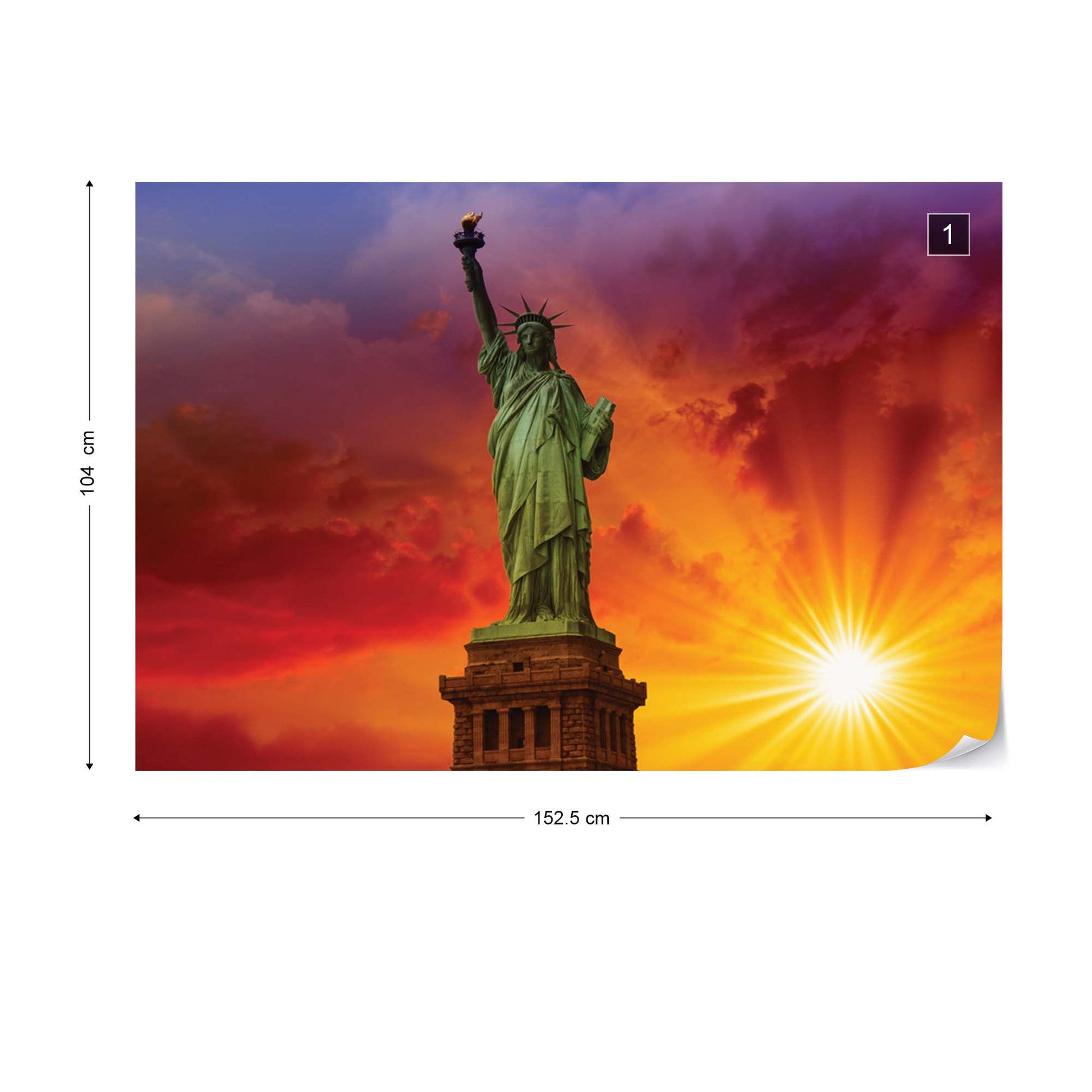 New York Statue Of Liberty Sunset Photo Wallpaper Wall Mural - USTAD HOME