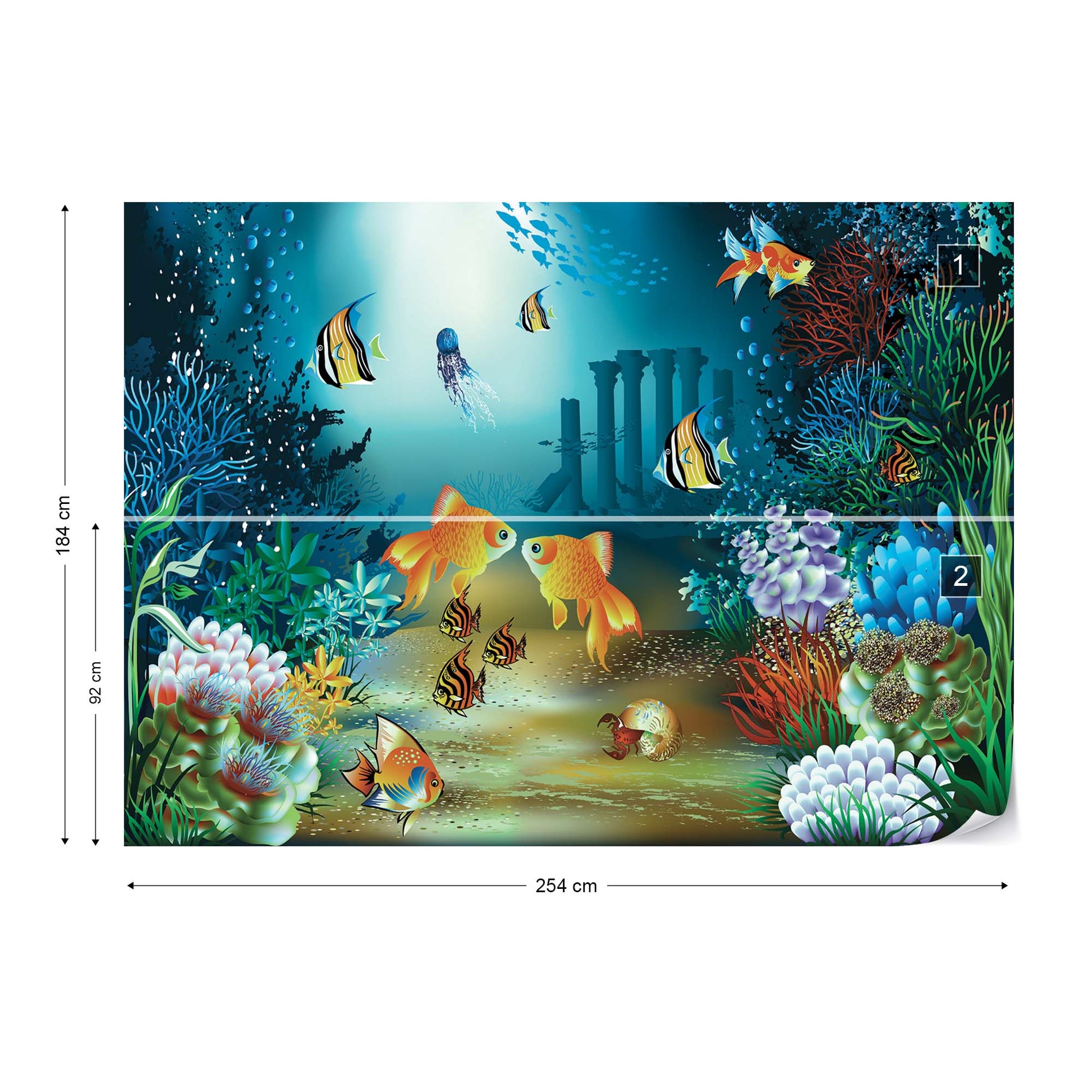 Undersea Fish Photo Wallpaper Wall Mural - USTAD HOME