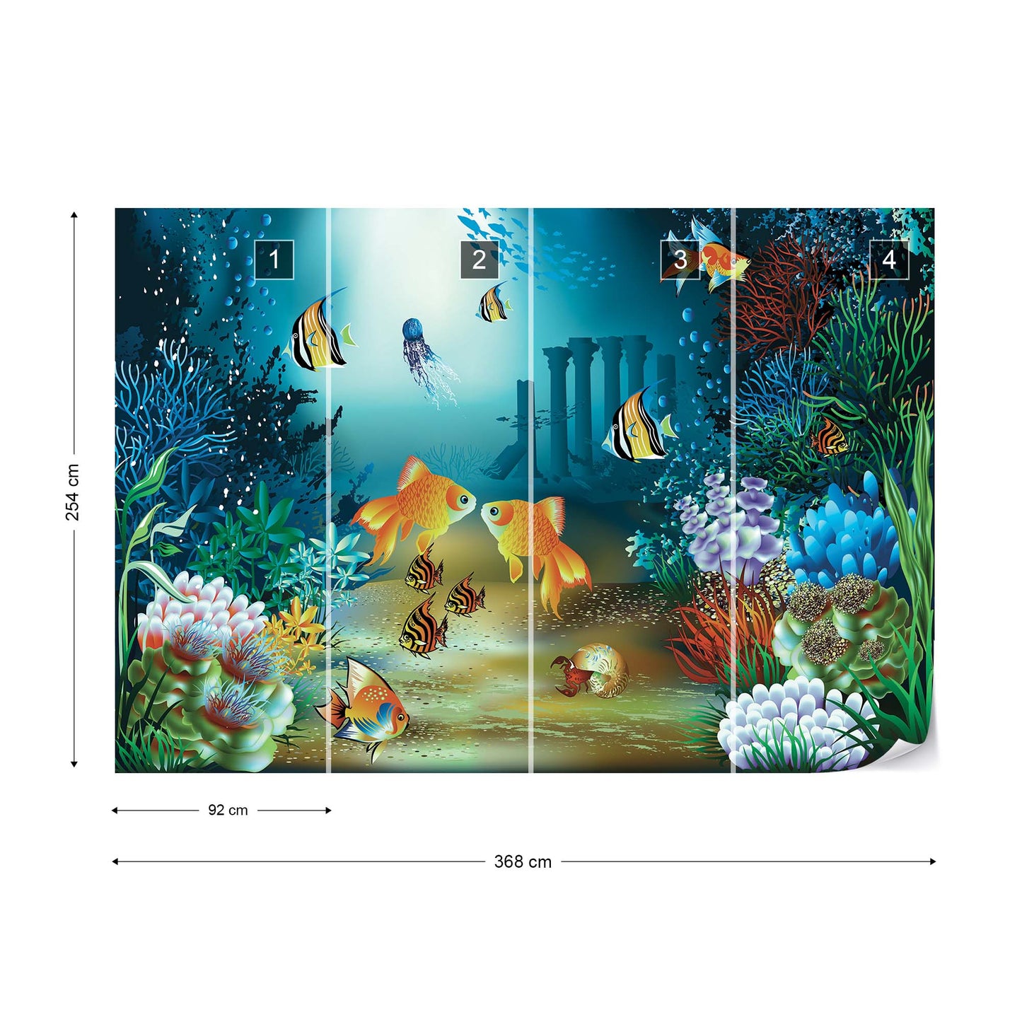 Undersea Fish Photo Wallpaper Wall Mural - USTAD HOME