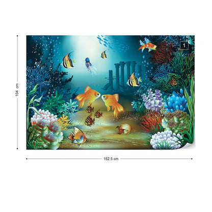 Undersea Fish Photo Wallpaper Wall Mural - USTAD HOME