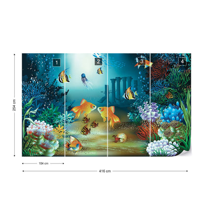 Undersea Fish Photo Wallpaper Wall Mural - USTAD HOME