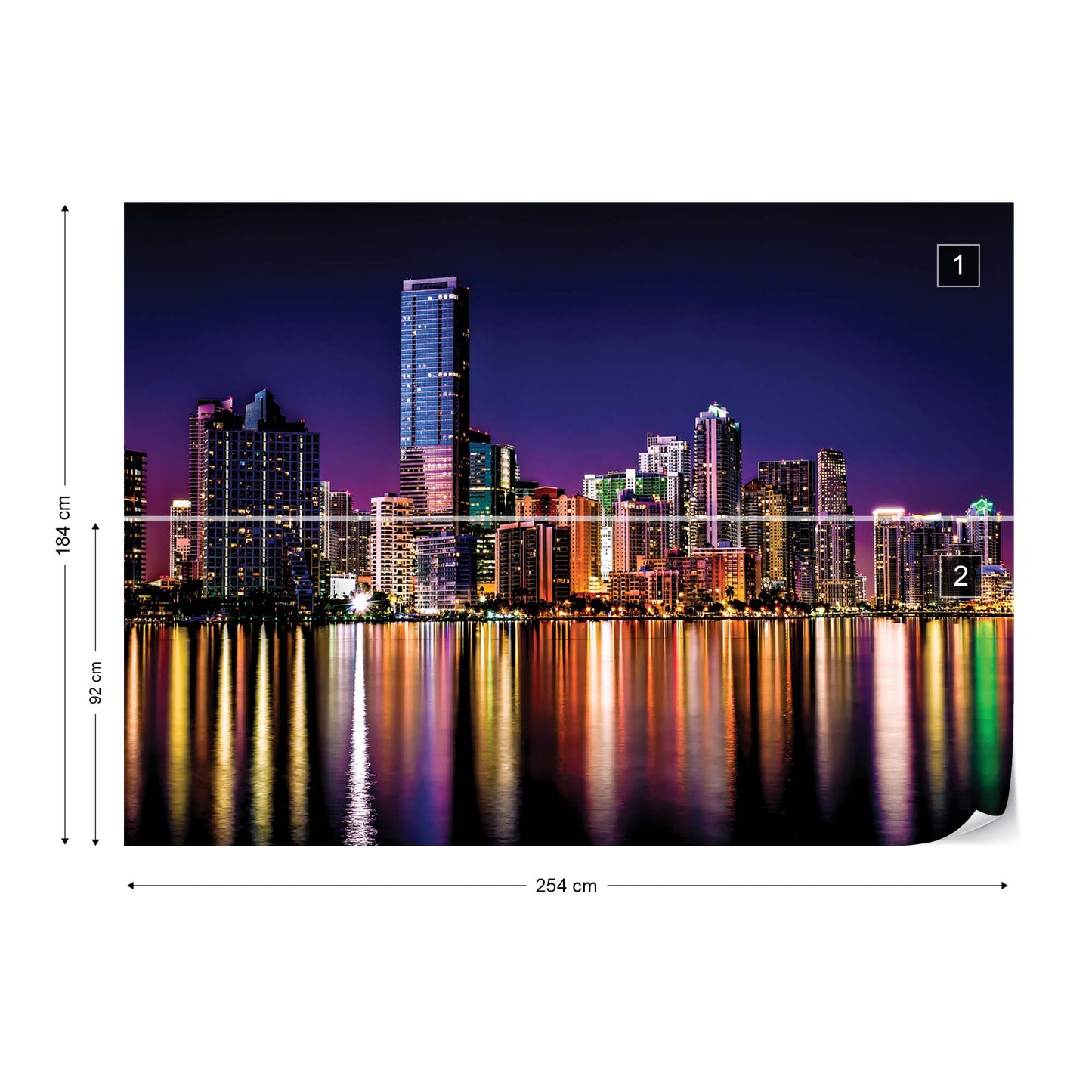 City Skyline At Night Photo Wallpaper Wall Mural - USTAD HOME