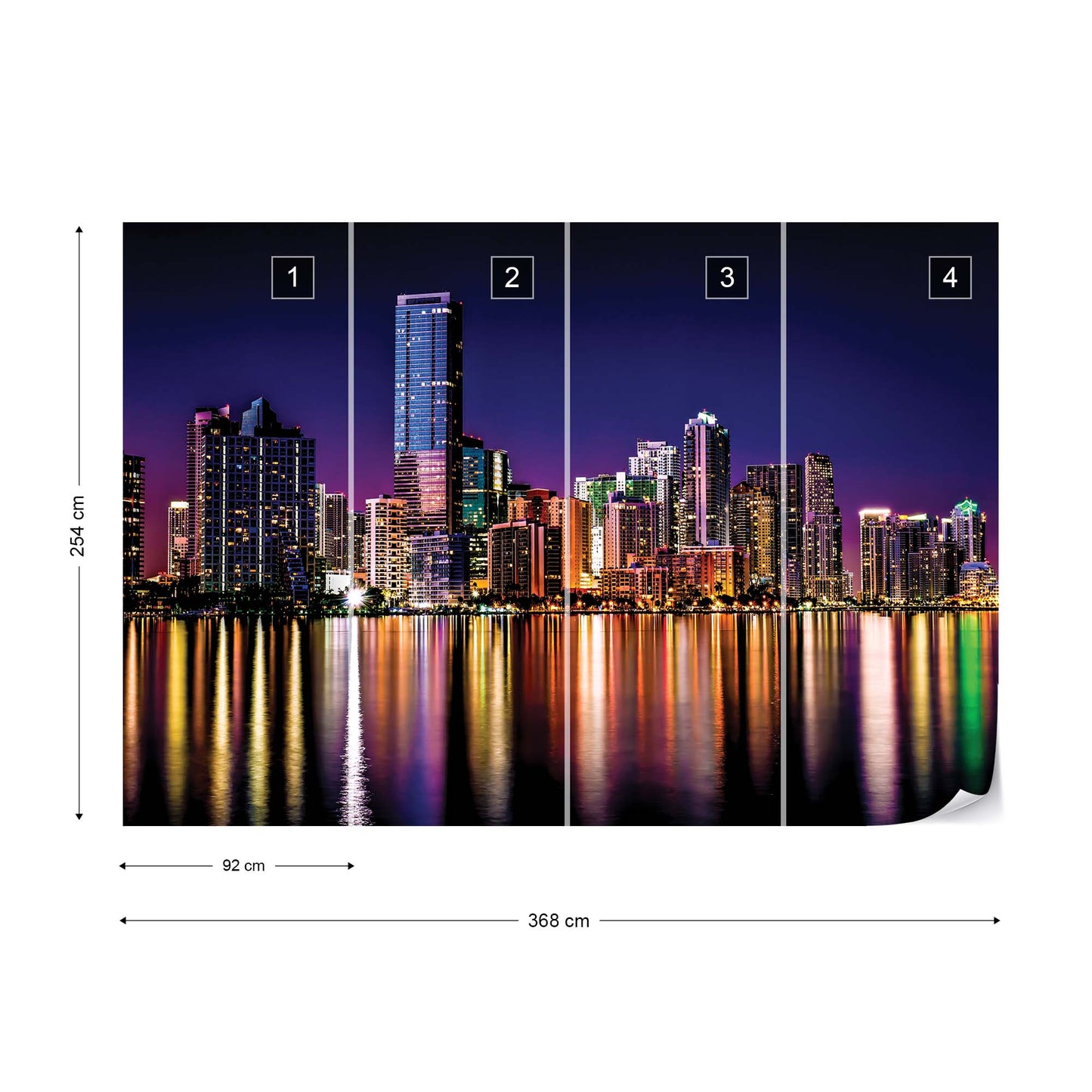 City Skyline At Night Photo Wallpaper Wall Mural - USTAD HOME