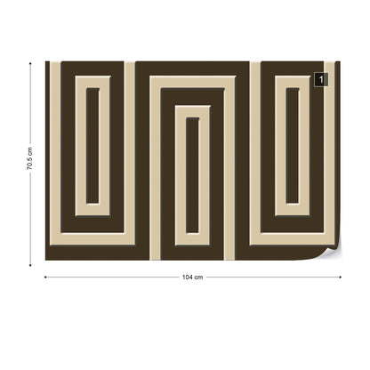 Brown And Beige Geometric Pattern Photo Wallpaper Wall Mural - USTAD HOME