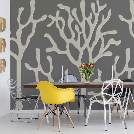 Tree Silhouette Modern Design Photo Wallpaper Wall Mural - USTAD HOME