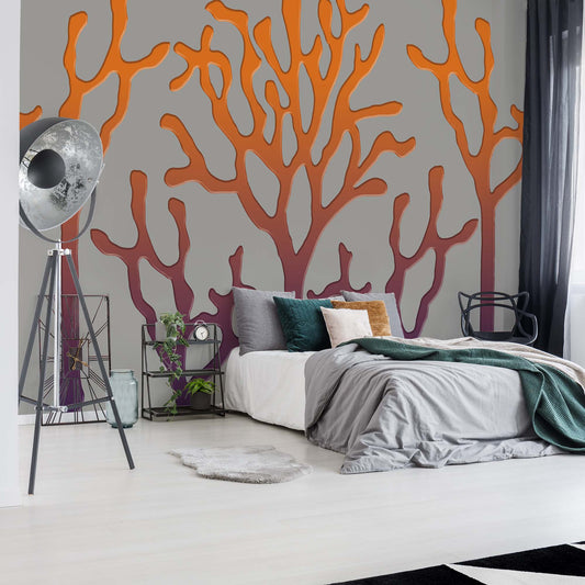 Tree Silhouette Modern Design Photo Wallpaper Wall Mural - USTAD HOME