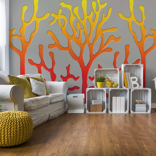 Tree Silhouette Modern Design Photo Wallpaper Wall Mural - USTAD HOME