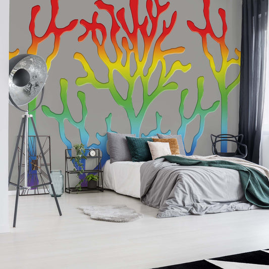 Tree Silhouette Modern Design Photo Wallpaper Wall Mural - USTAD HOME