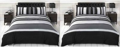 Striped Quilt Duvet Cover Pillowcase Bed Set - USTAD HOME