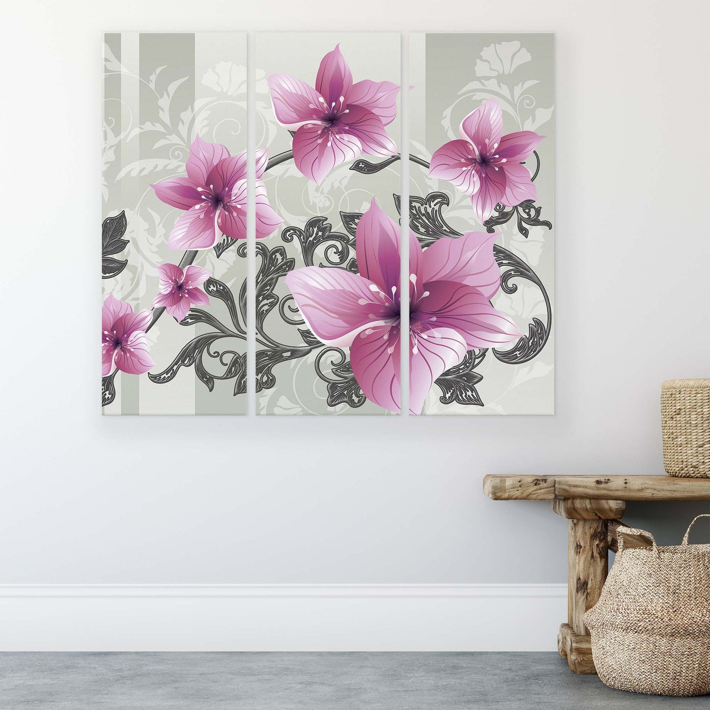 Modern Flowers, Nature, & Swirls Canvas Photo Print - USTAD HOME