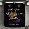 Motivational "With God all things are possible" 3-Piece Bedding Set - USTAD HOME