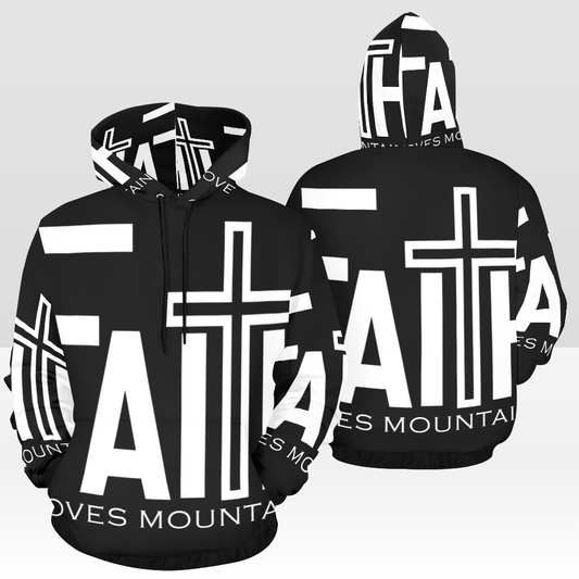 Flexible "Faith Moves Mountains" Motivational Print Unisex Hoodie - USTAD HOME