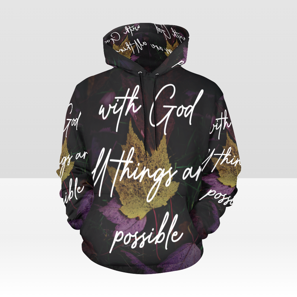 Inspirational "With God all things are possible" Style-1 Print Unisex Hoodie - USTAD HOME