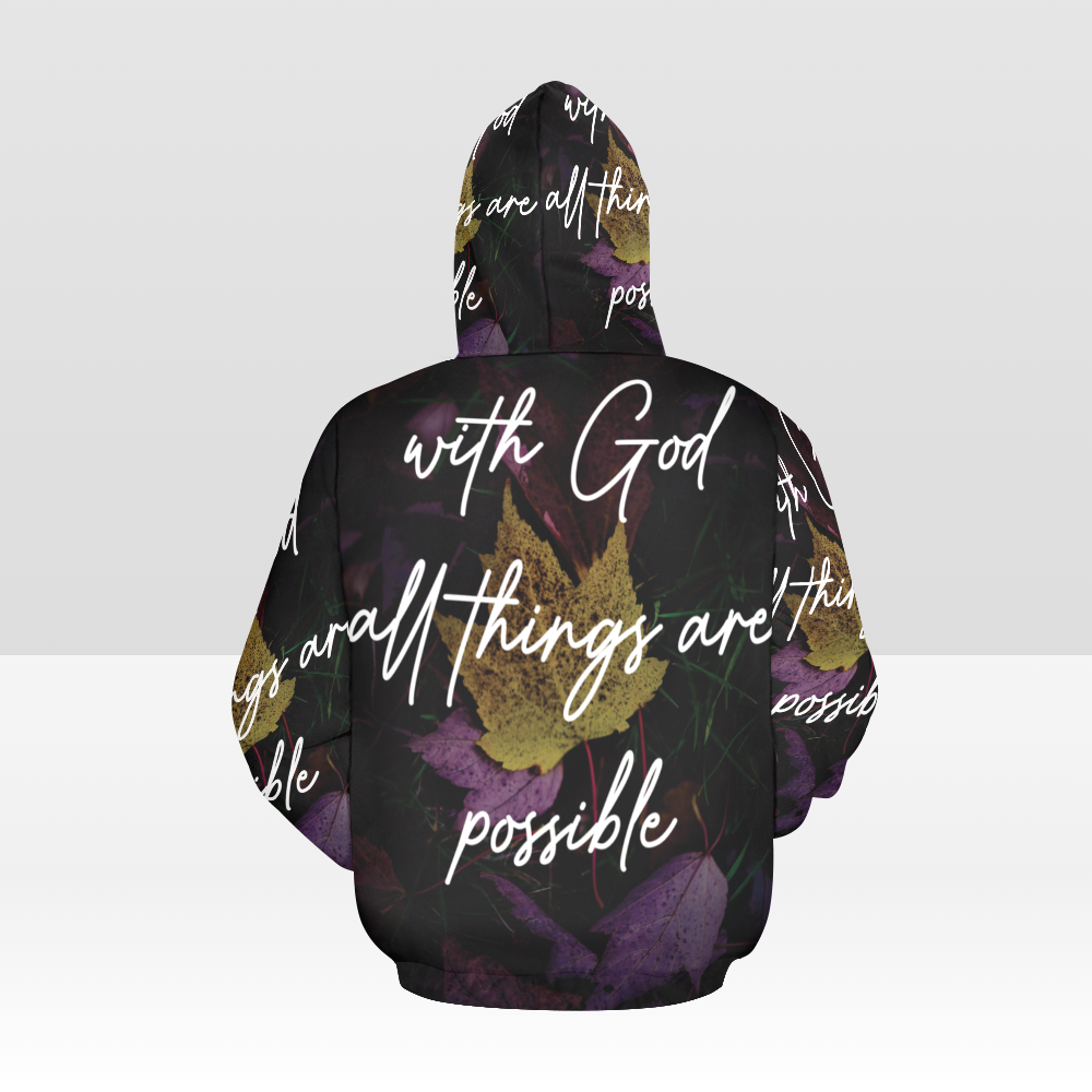 Inspirational "With God all things are possible" Style-1 Print Unisex Hoodie - USTAD HOME