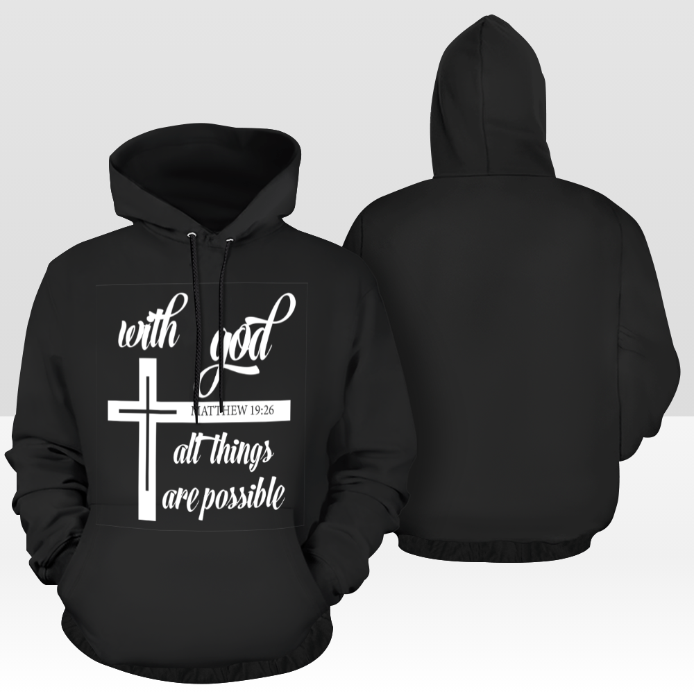 Inspirational "With God all things are possible" Style-3 Print Unisex Hoodie - USTAD HOME