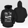 Brushed Fleece Fabric "FAITH" Motivational Style-2 Print Unisex Hoodie - USTAD HOME