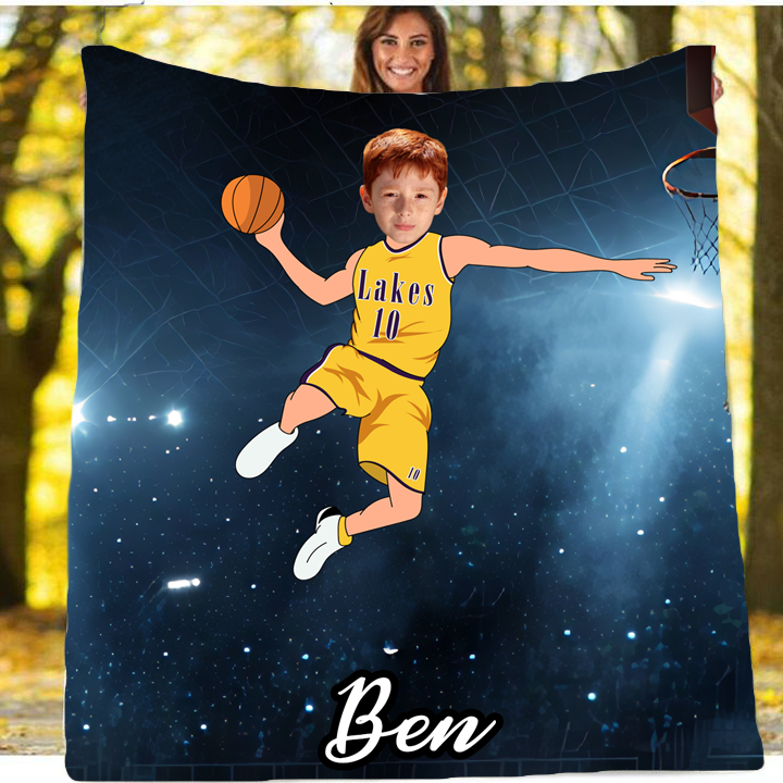 Personalised Basketball Sports Boy Blanket - USTAD HOME