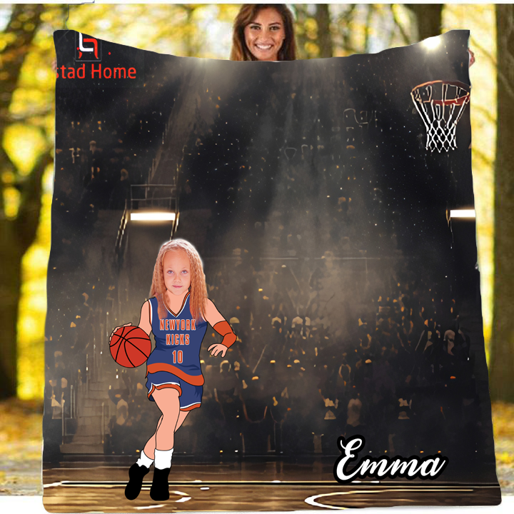 Personalised Basketball Sports Girl Blanket - USTAD HOME