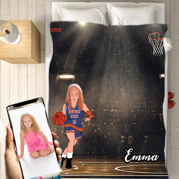 Personalised Basketball Sports Girl Blanket - USTAD HOME