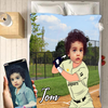 Personalised Baseball Player Boy Blanket - USTAD HOME