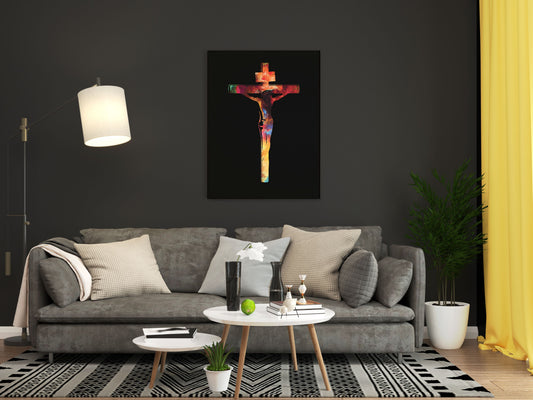 Powerful "Jesus Christ Cross" Black-2 Canvas Print - USTAD HOME