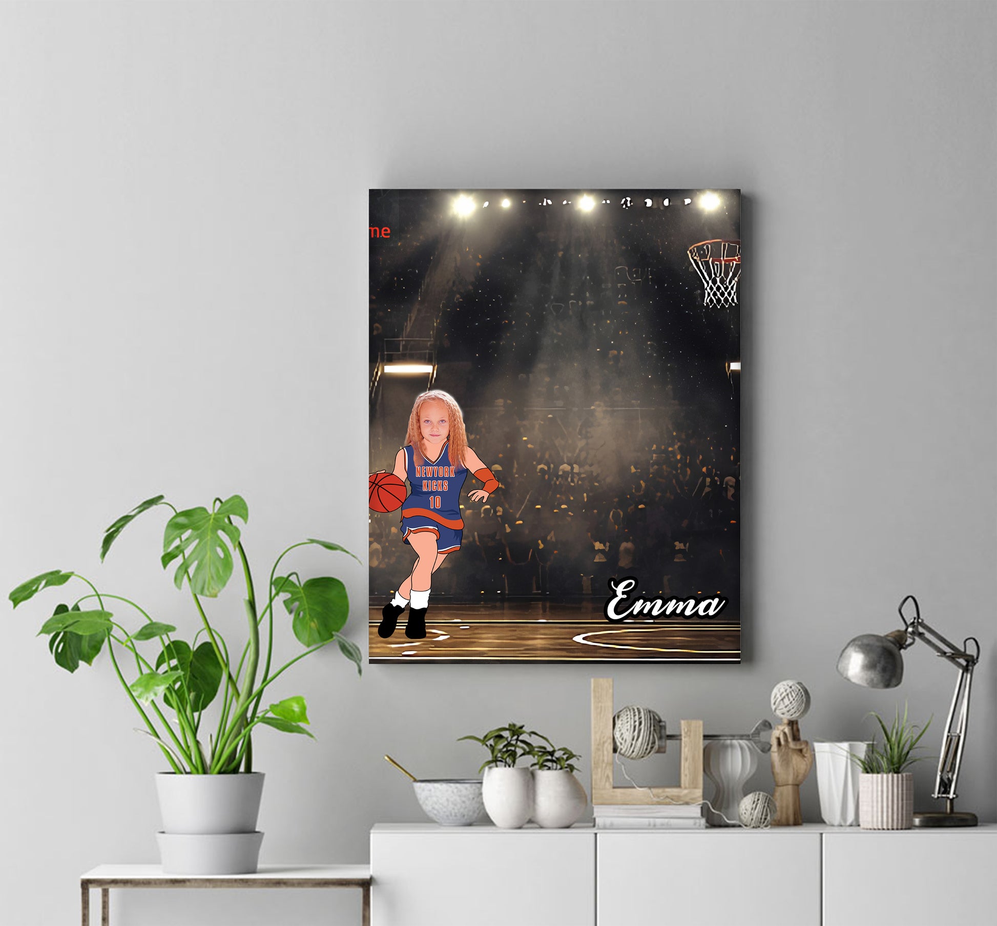 Personalised Basketball Girl Canvas Print - USTAD HOME