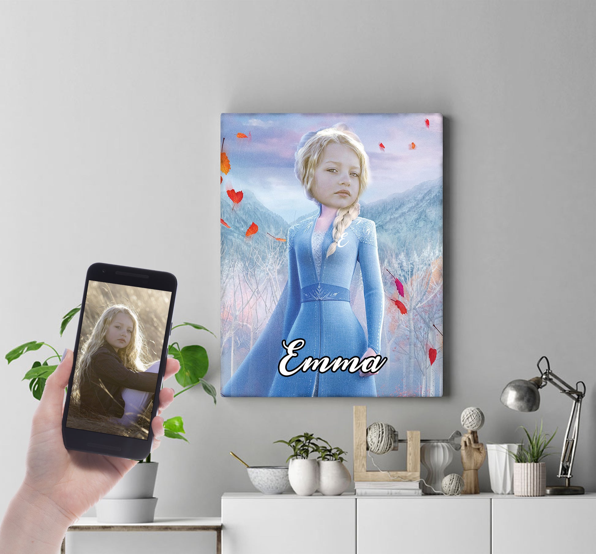 Personalised Elsa Canvas Print - USTAD HOME