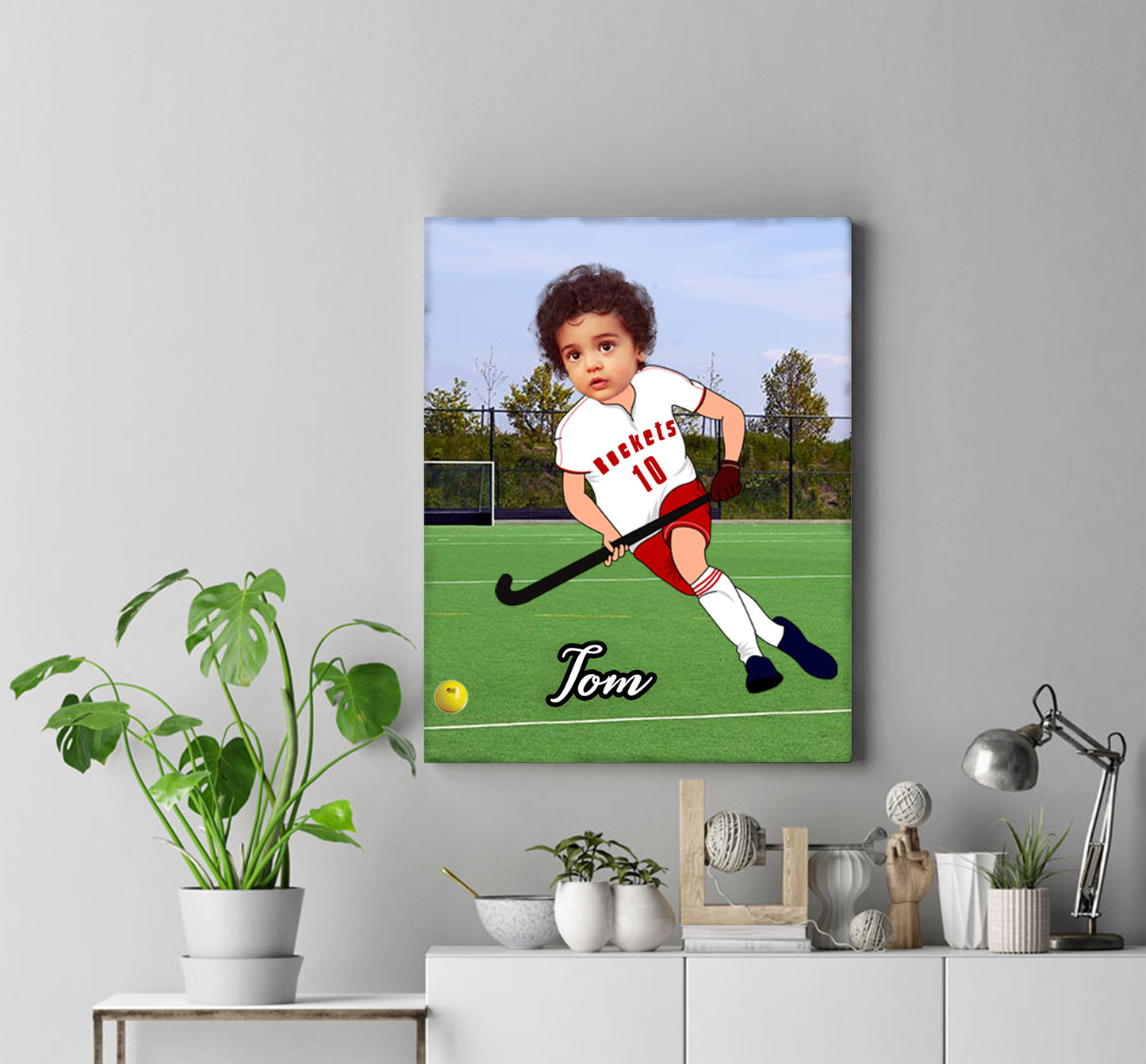 Personalised Hockey Boy Canvas Print - USTAD HOME