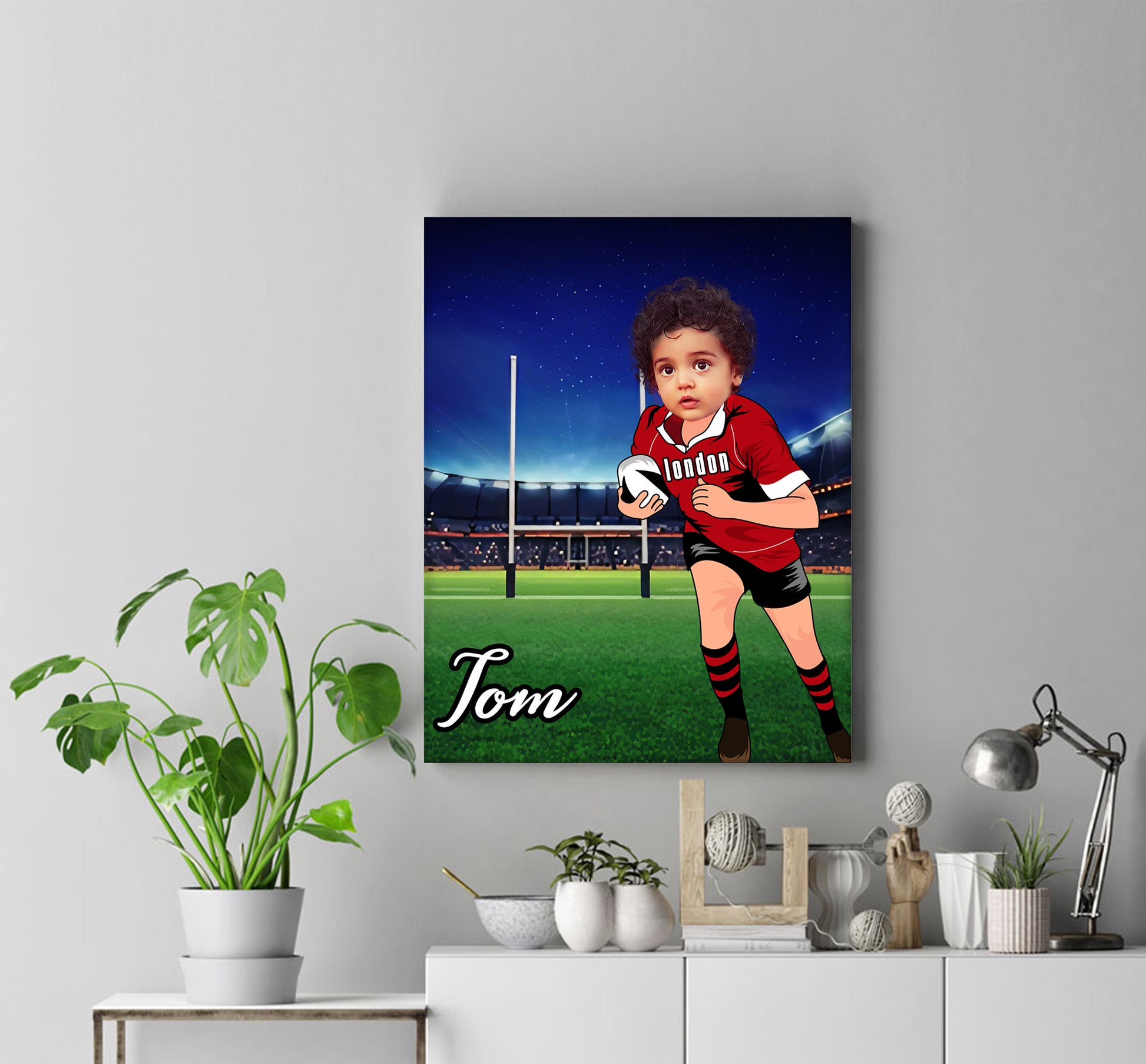 Personalised Rugby Boy Canvas Print - USTAD HOME