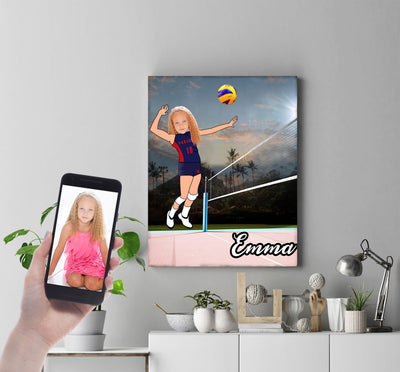Personalised Volleyball Girl Canvas Print - USTAD HOME