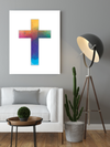 Powerful "Christian Cross" White Canvas Print - USTAD HOME
