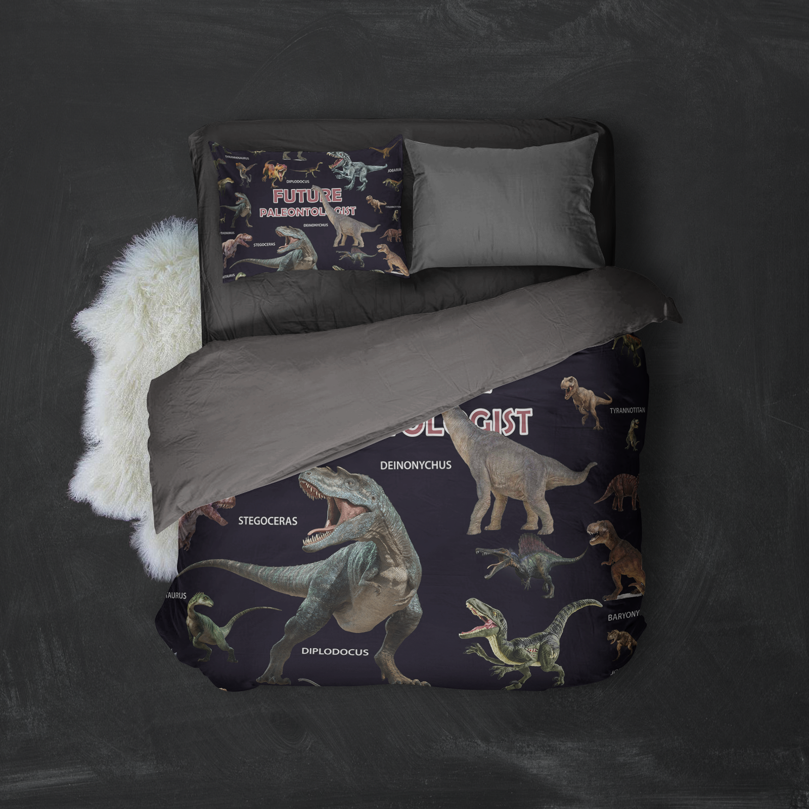 Amazing "Black Dinosaur" 3-Piece Bedding Set - USTAD HOME