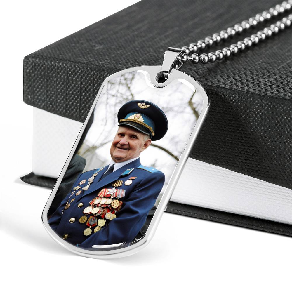 Luxury Personalized Photo Dog Tag With Military Ball Chain - USTAD HOME