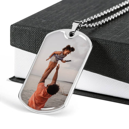 Luxury Personalized Photo Dog Tag With Military Ball Chain - USTAD HOME