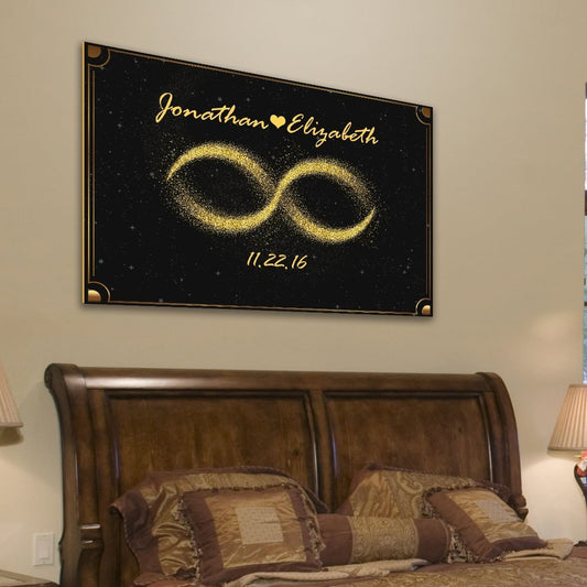 Luxurious "LOVE INFINITY GOLDEN WALL ART" Personal Canvas - USTAD HOME