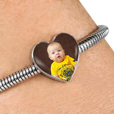 Custom Heart Photo Pendant with Luxury Steel Bracelet - USTAD HOME