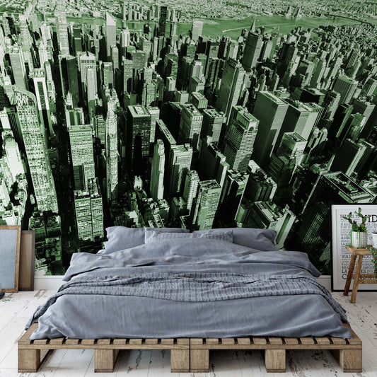 Skyscraper Forest in Green Wallpaper - USTAD HOME