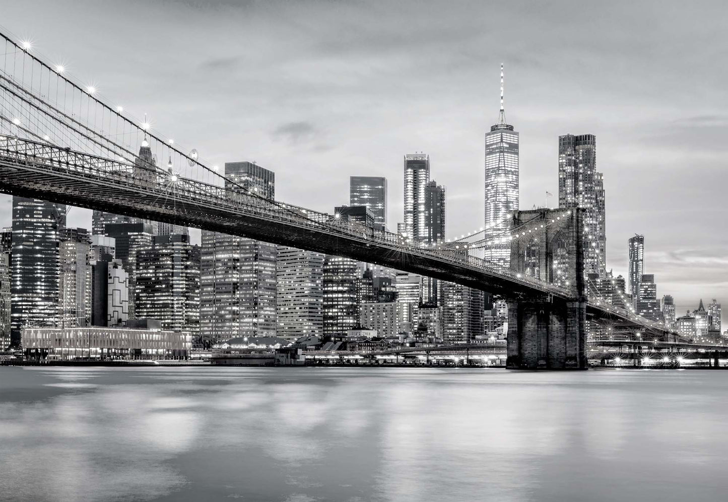 Brooklyn Bridge NYC in Black and White Wallpaper - USTAD HOME