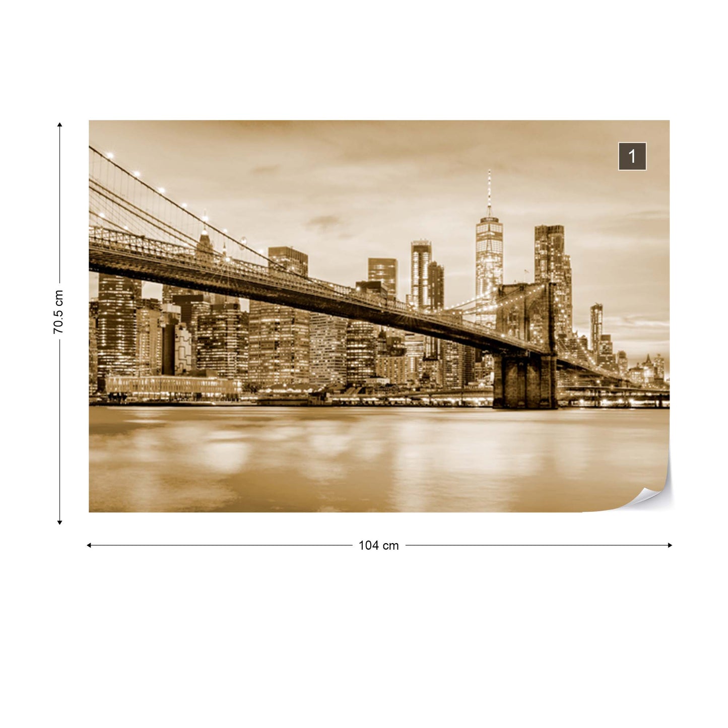 Brooklyn Bridge NYC in Sepia Wallpaper - USTAD HOME