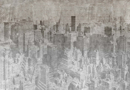 New York City Grunge I Mono Wallpaper Waterproof for Rooms Bathroom Kitchen - USTAD HOME