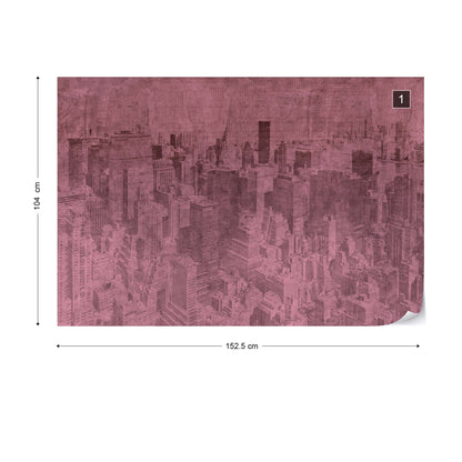 New York City Grunge I Pink Wallpaper - USTAD HOME
