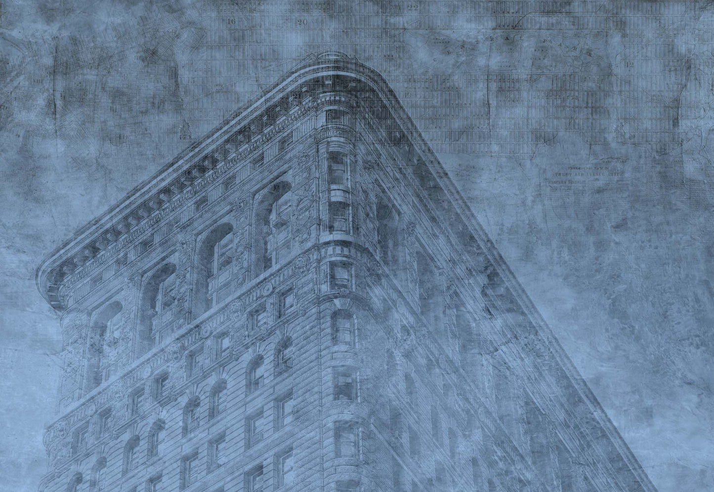 New York City Grunge II Blue Wallpaper - USTAD HOME