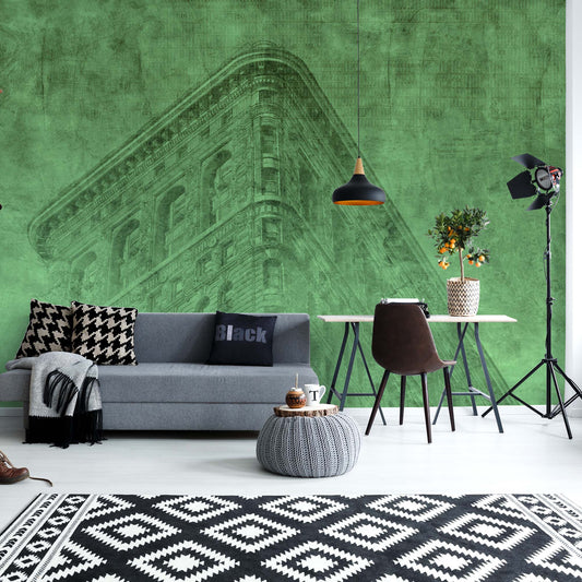 New York City Grunge II Green Wallpaper - USTAD HOME