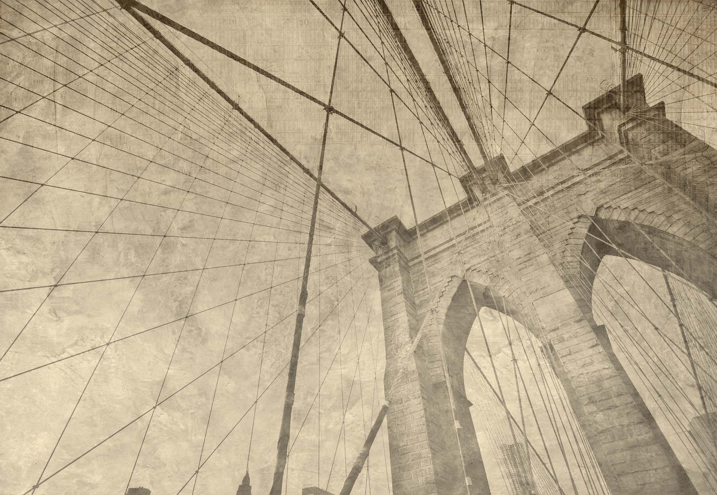 Brooklyn Bridge Grunge Sepia Wallpaper - USTAD HOME