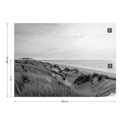 Dune Sunrise Black and White Wallpaper Waterproof for Rooms Bathroom Kitchen - USTAD HOME