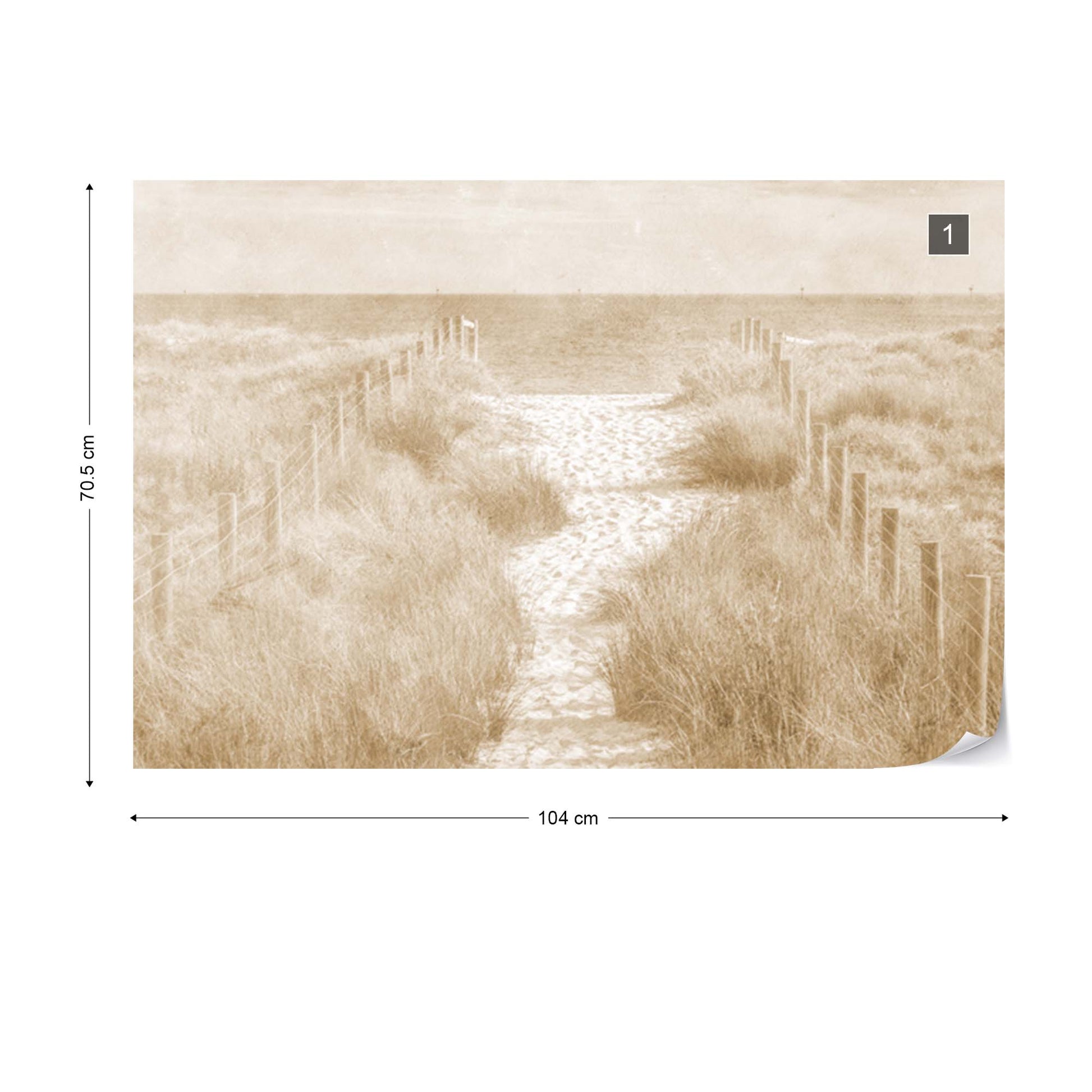 Let's go down to the Beach Faded Vintage Sepia Wallpaper - USTAD HOME